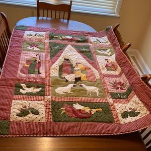 Handmade Christmas quilt throw blanket